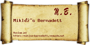 Miklós Bernadett névjegykártya